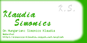 klaudia simonics business card